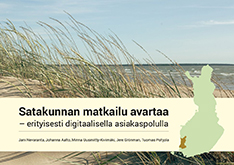Satakunnan matkailu avartaa kansikuva. Lähikuva hiekkarannan heinikosta. Taustalla merta.