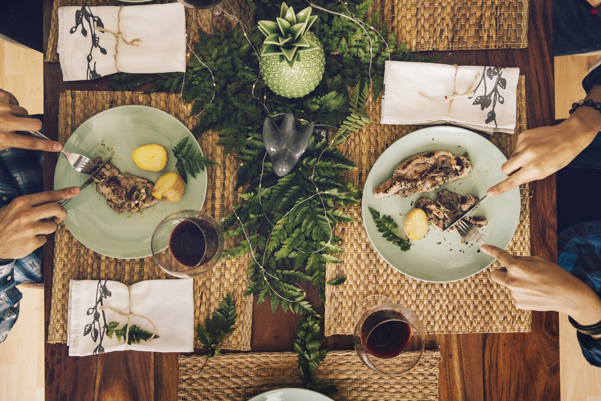 Top View Meat Plates