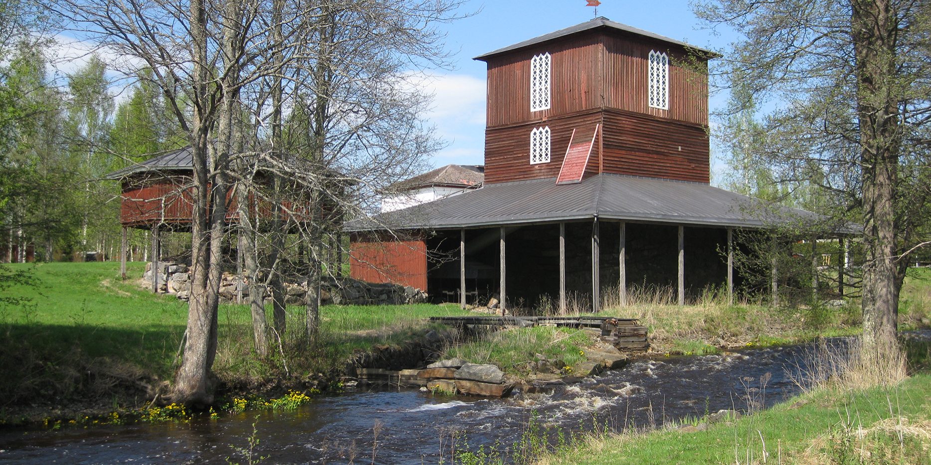 Building by the water.