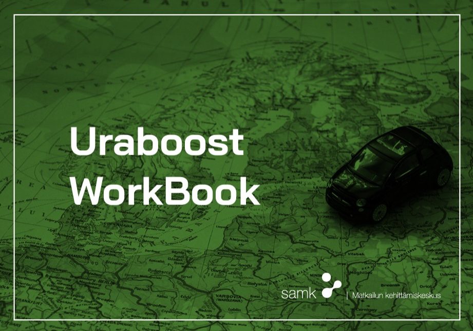 Uraboost WorkBook cover with a map image featuring a car.