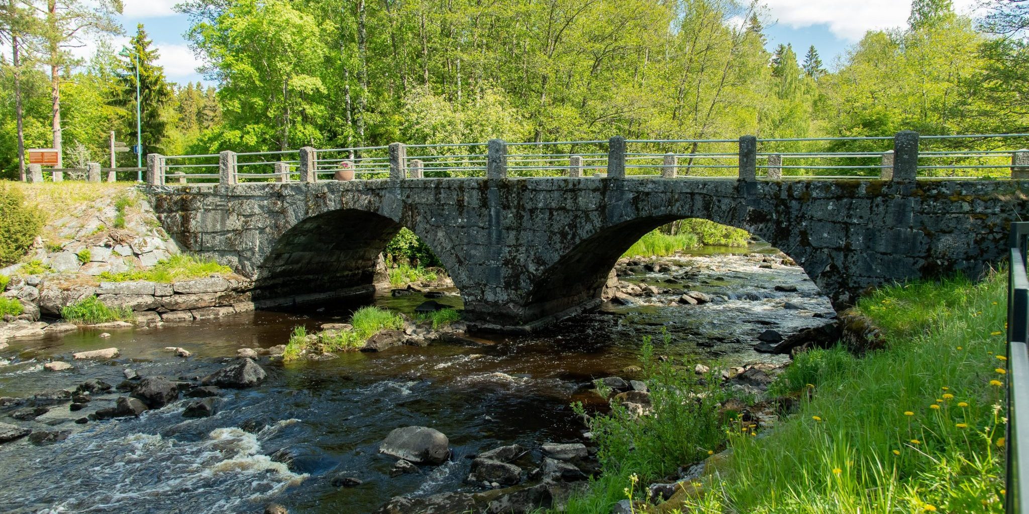 Stone bridge over the river.